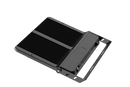 Angled back view of Votatec ISL-FL03-A-500W LED flood light with black aluminum housing and adjustable bracket