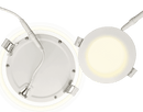 Votatec P02104-NL-9W 4 inch slim night light LED panel pot light front and back view showing downlight and rear housing
