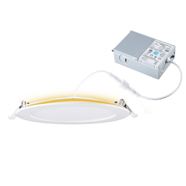 Votatec P02106-NL-12W 6 inch slim night light LED panel pot light side view with external driver and quick connector