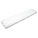 Front angled view of Votatec TS-TPL8-4FT200W-H-347-TCP(MS) 4FT high bay vapor tight fixture with frosted lens
