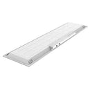 Votatec VO-14W40-347-5Way-B-PX 1x4 LED panel rear angled view with junction box