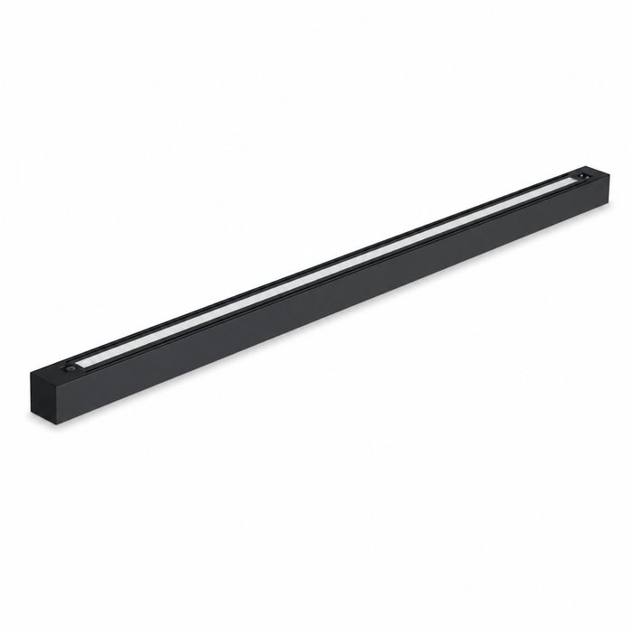 Votatec VO-ALW50FT4-347-4WAY-P-B-D-X 4ft black architectural linear light with selectable 50W 40W 30W output, 4CCT adjustment and 120-347V input for modern commercial interiors.