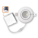 Votatec VO-GRP4W10-120-D-5WY white 4 inch gimbal slim LED pot light angled view showing adjustable trim