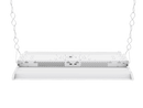 Votatec VO-LH2W220FT2-347-3WAY-D-S 2FT 2-line linear high bay LED light rear suspended view with driver housing and chains