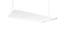 Votatec VO-LH2W220FT2-347-3WAY-D-S 2FT 2-line linear high bay LED light suspended angled underside view 220W adjustable 120-347V 3CCT