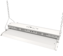 Votatec VO-LHW160FT2-347-3WAY-D-S 2FT linear high bay LED light suspended rear view with chain and V-hook mounting