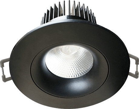 Votatec VO-RP3.5W12-120-D-5WAY Round/BK 3.5 inch black regressed gimbal LED pot light 5CCT 120V