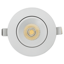 Votatec VO-RP4W16-120-D-5WAY 4 inch round regressed gimbal LED pot light front view 16W 5CCT 120V white trim