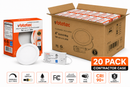Votatec VO-RP4W9-120-D-6WAY 4 inch slim LED panel 20 pack contractor case showing master carton with 20 individual retail boxes for electricians in Ontario Canada