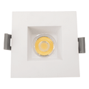 Votatec VO-SP2W8-120-D-5WAY 2 inch square baffle regressed downlight front view illuminated 8W 5CCT 120V white trim