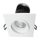 Votatec VO-SP3.5W12-120-D-5WAY Square/WH 3.5 inch square white regressed gimbal LED pot light 5CCT 120V front view