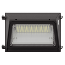 Front view of Votatec VO-WPRW120-347-3WAY 120W regular LED wall pack showing LED array, glass lens, and bronze housing