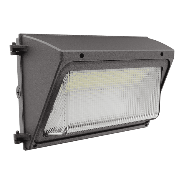 Main view of Votatec VO-WPRW120-347-3WAY 120W CCT and power adjustable regular LED wall pack with bronze housing and glass lens