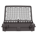 Front view of Votatec WP10-120M-PSC-3CCT 120W CCT and power adjustable full cut-off LED wall pack with bronze housing and LED lens array
