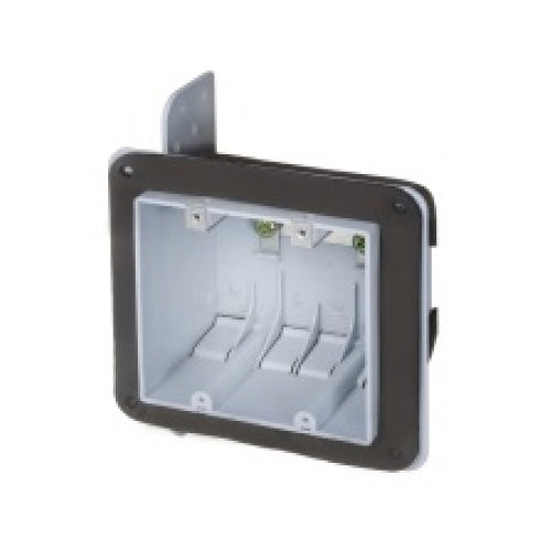 Plastic Device Box, 2-Gang with Vapor Barrier.