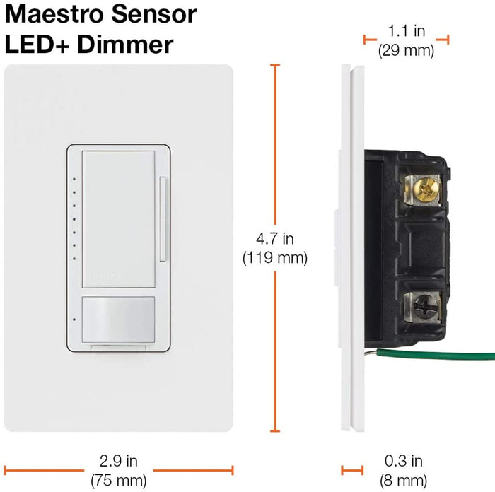 Lutron MSCL-OP153M-WH Maestro CL Occupancy / Vacancy Sensing Dimmer, White