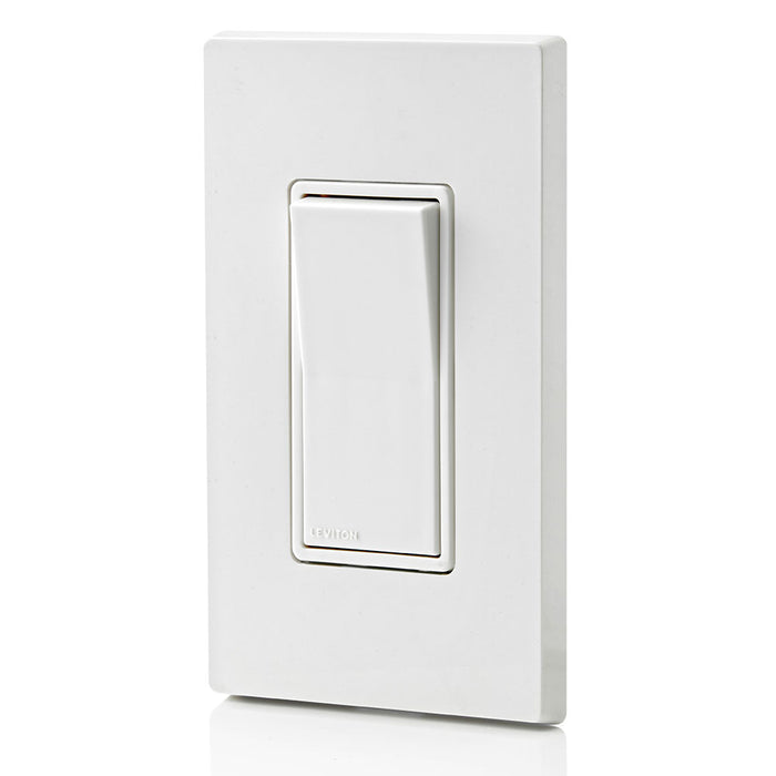 Leviton 5601-P2G Decora Rocker Single-Pole AC Quiet Switch, Self-grounding