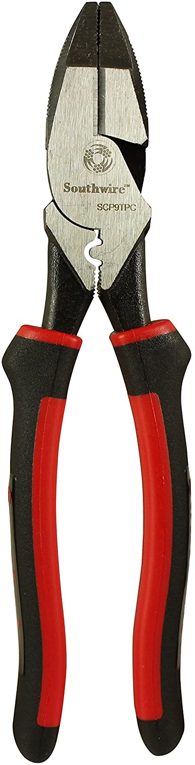 Southwire Tools SCP9TPC 9" High-Leverage Side Cutting Pliers W/Fish Tape Puller