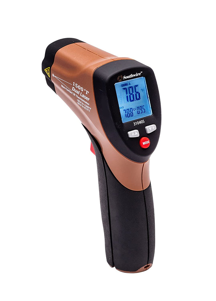 Southwire Tools & Equipment 31040S 1500°F Non-Contact Digital Infrared Thermometer with Dual Lasers