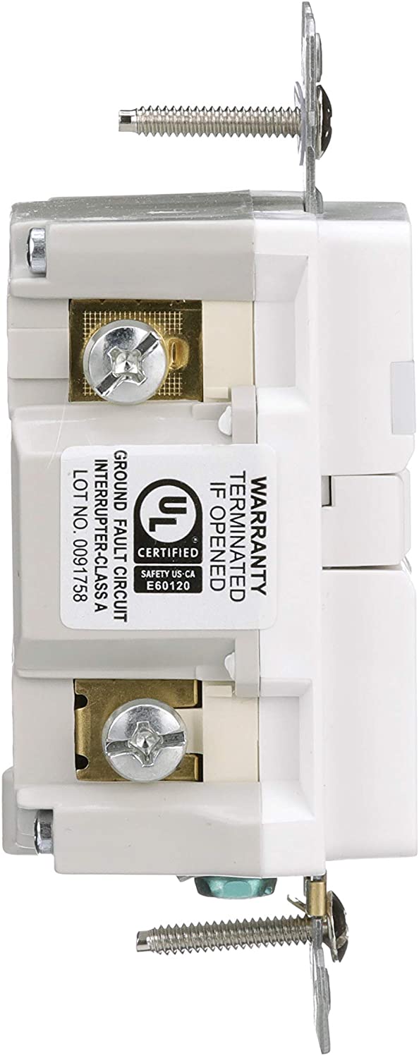 Eaton GFCI Self-Test 15A -125V Tamper Resistant Duplex Receptacle with Nightlight & Standard Size Wallplate, White