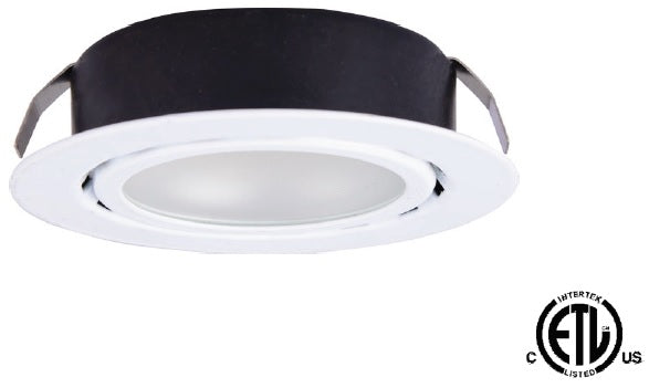LED Puck Light 2W 12VDC Recessed + Surface Mount