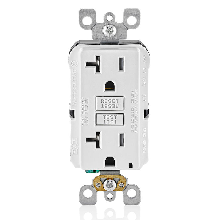 Leviton GFTR2 20 Amp, 125 Volt Receptacle/Outlet, 20 Amp Slim GFCI