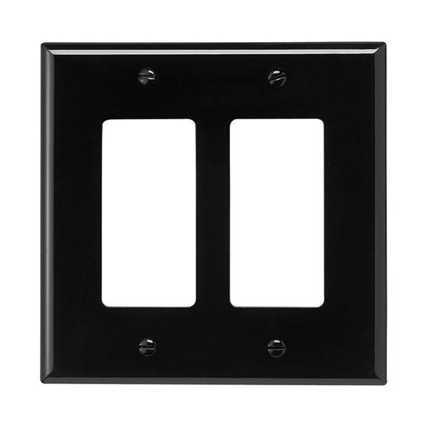 Eaton 2-Gang Black Double Decorator Wall Plate