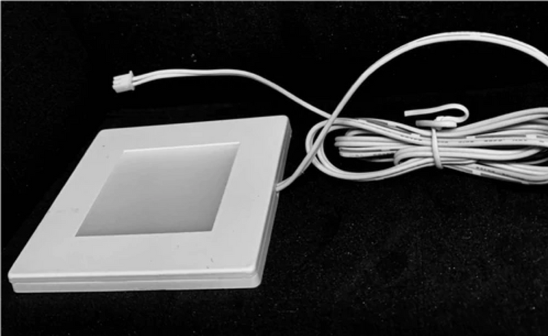 Square Ultra Slim LED Puck Light dimmable 2.2W 3000K 150 Lumens white finish