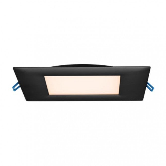 Lotus LED 13.5 Watt 4" Super Thin Square Recessed LED Downlight - 2700K - 800 Lumens - Black