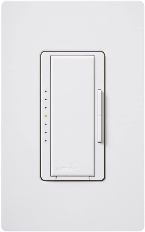 Lutron Maestro LED Dimmer with Switch for Dimmable LED/Halogen/Incandescent Bulbs, Single-Pole or 3-Way, White