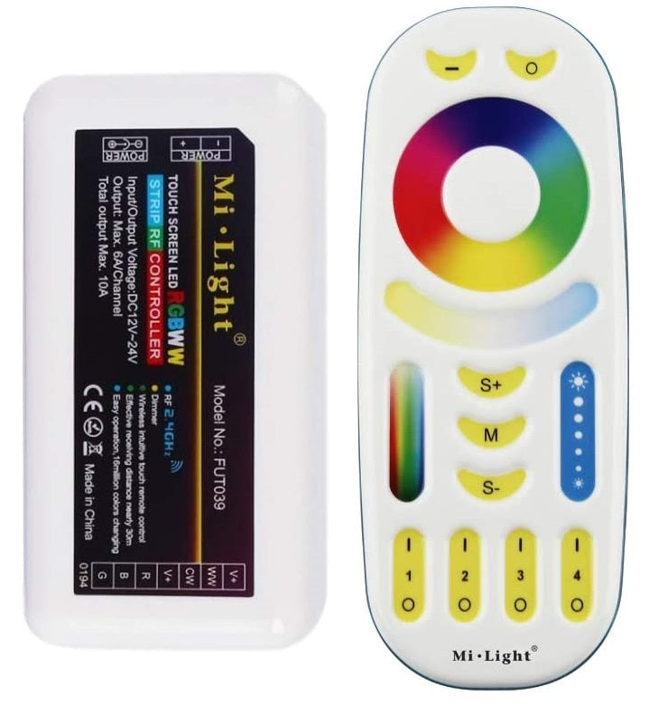 Mi Light Led Controllers Mi Light FUT039 RGB+CCT LED Strip Lights Controller 2.4Ghz with 4-Zone ...