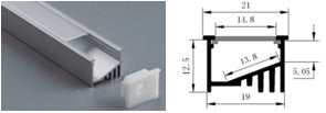 MRS2122 Aluminum Channels Profiles for Specialized LED Lighting