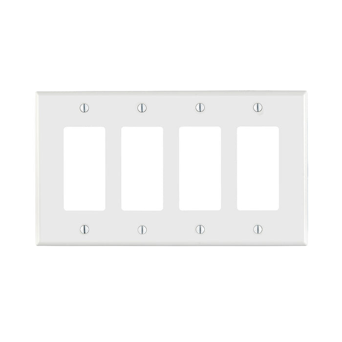 Leviton PJ264 4-Gang, Midway Size, Thermoplastic Nylon, Device Mount, Decora/GFCI Device Decora Wallplate/Faceplate