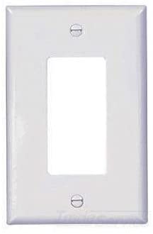 Eaton PJ26W 1 Gang Decora/GFCI Wall Plate, Midway Size, White
