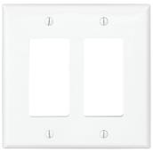 Eaton PJ262W 2-Gang Decora/GFCI Decora Wallplate, Midway Size, White