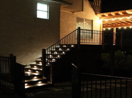 LED Stair-Step Light Kit Black (Pack of 6)