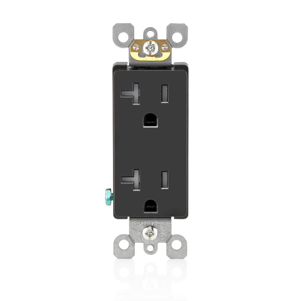 Leviton T5825 20A Tamper-Resistant, Decora duplex receptacle/outlet ...