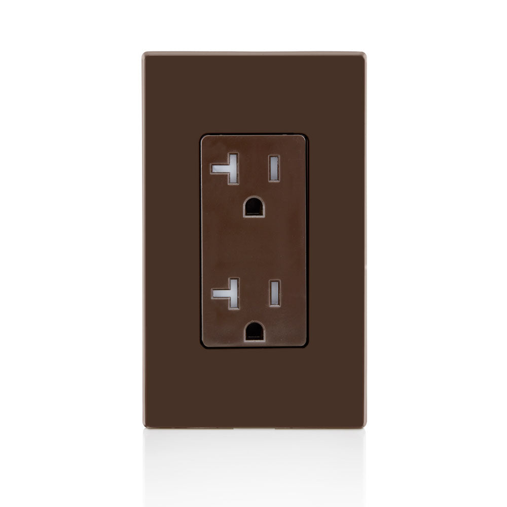 Leviton T5825 20A Tamper-Resistant, Decora duplex receptacle/outlet ...
