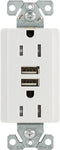 Eaton TR7755W 15 Amp 125V Combination USB 3.1A Charger with Duplex Receptacle, White
