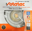 Votatec VO-GRP4W10-120-RGB White 10W 4" LED Gimbal Round Panel CCT Selectable