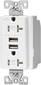 Eaton TR7756W 20 Amp 125V Combination USB 3.1A Charger with Duplex Receptacle