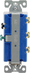 Eaton 7729W-SP 15-Amp 120-Volt Decorator Heavy Duty Grade Three Single-Pole Combination Switches, White