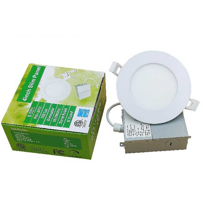 Lightrix 4” LED Slim Panel 9W 750LM Round Potlight 5000K