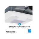 Panasonic WhisperThin Pick-A-Flow 80 or 100 CFM Exhaust Fan with LED Light Low Profile Ceiling or Wall and 4 in. Oval Duct Adapter