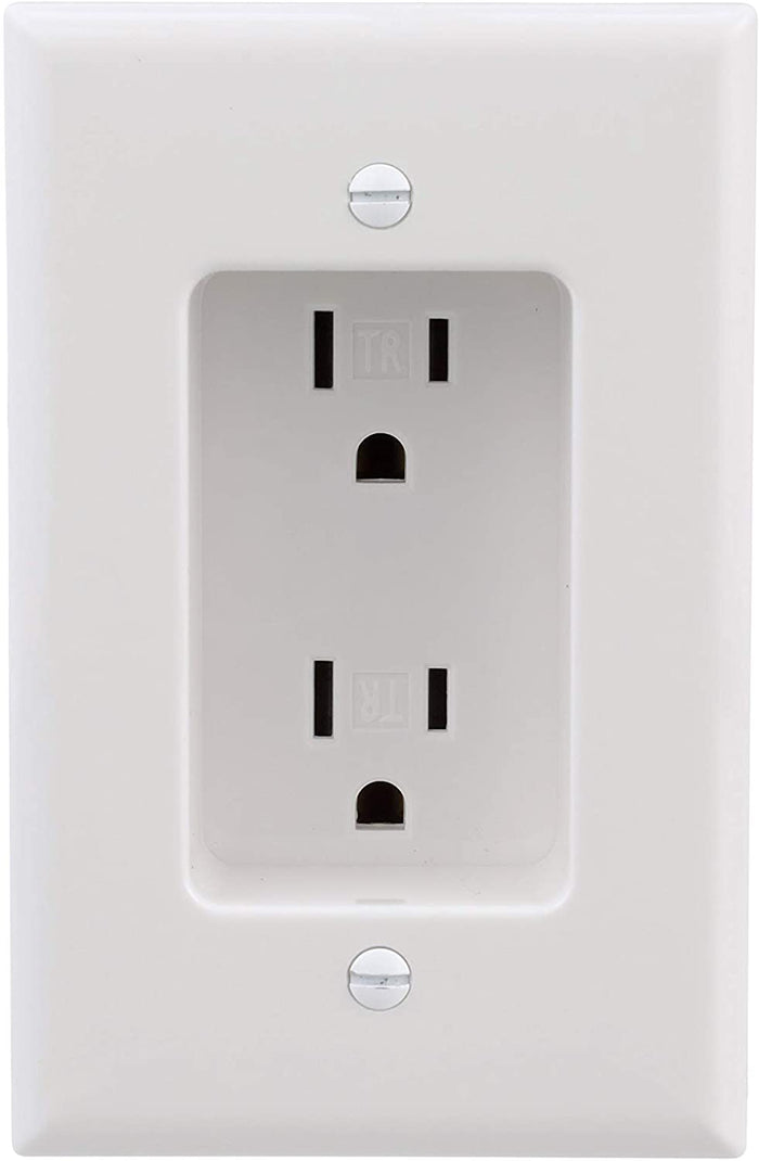 Eaton TR780W 15-Amp 3-Wire 125-Volt Tamper Resistant Recessed Duplex Receptacle 2-Pole, White