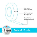 3M Temflex Multi-Purpose Vinyl Electrical Tape 165, White, 3/4 in x 60 ft (19 mm x 18 m), 10 Roll Pack