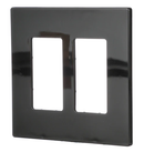 Eaton 2-Gang Midsize Screwless Decorator Wall Plate, Black
