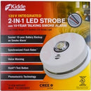 Kidde P4010ACLEDSCA 2-in-1 talking smoke alarm with integrated LED strobe retail packaging