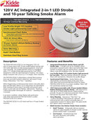 Kidde P4010ACLEDSCA smoke alarm with LED strobe feature overview and product details