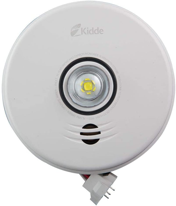 Kidde P4010ACLEDSCOCA-2 hardwired smoke and carbon monoxide alarm with integrated LED strobe front view